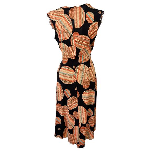 Y2K Geometric Pattern Dress Black and Orange - Size Small - Picture 5 of 6